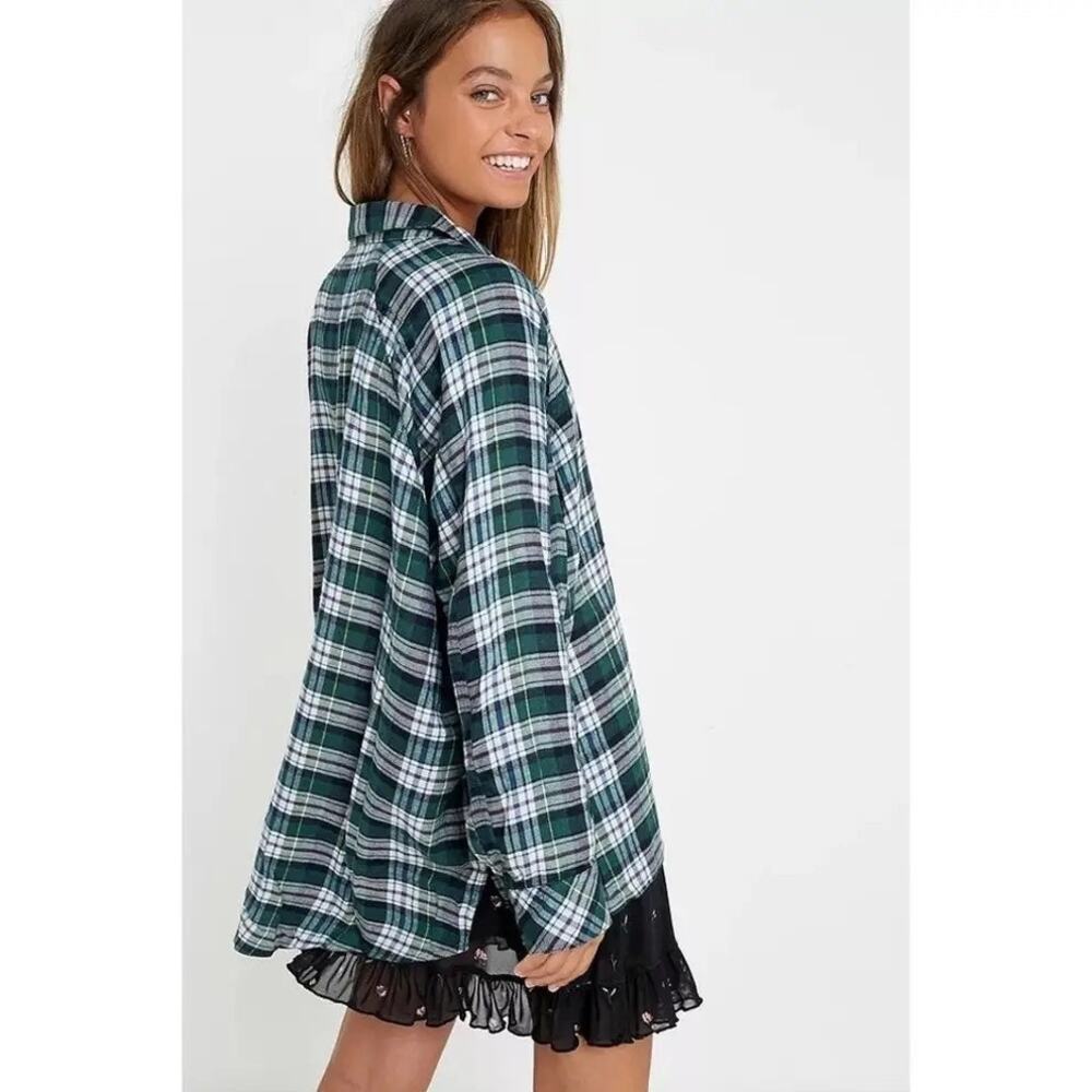 Urban Outfitters Brenden Green Plaid Shirt - Picture 3 of 7